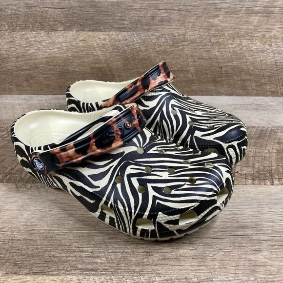 CROCS Shoes - CROCS Classic Animal Remix Clog Womens Sz 7 Mens 5 Zebra Leopard Print NEW